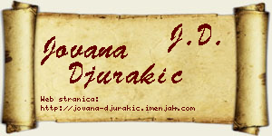 Jovana Đurakić vizit kartica